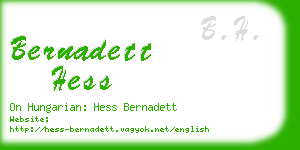 bernadett hess business card